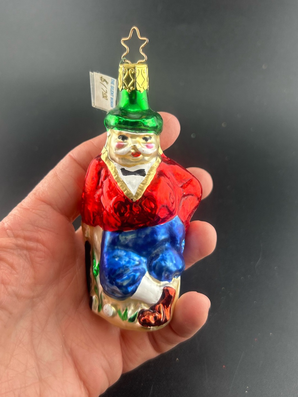 Vintage Christmas Inge-Glas German Glass Duffer Golfer Ornament RETIRED